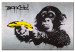 Stampa foto su acrilico Stop or the monkey will shoot! (Banksy) [Glass] 150995 additionalThumb 2