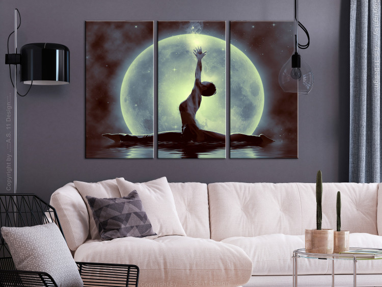 Quadro Ballerina lunare - ballerina su uno sfondo di acqua e una luna -  Silhouette - Gente - Quadri