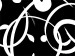 Quadro su tela Vegetazione in bianco e nero (3 parti) - motivo floreale con disegni 46826 additionalThumb 3