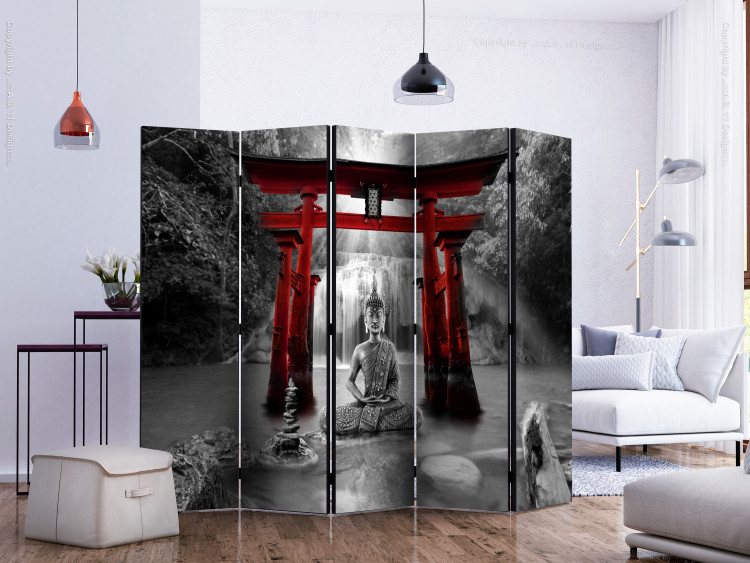 Paravento separè Buddha Smile (Red) II [Room Dividers] 133256 additionalImage 2