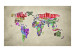 Carta da parati Mappa del Mondo - continenti con sagoma di stati scritte in inglese 96876 additionalThumb 1