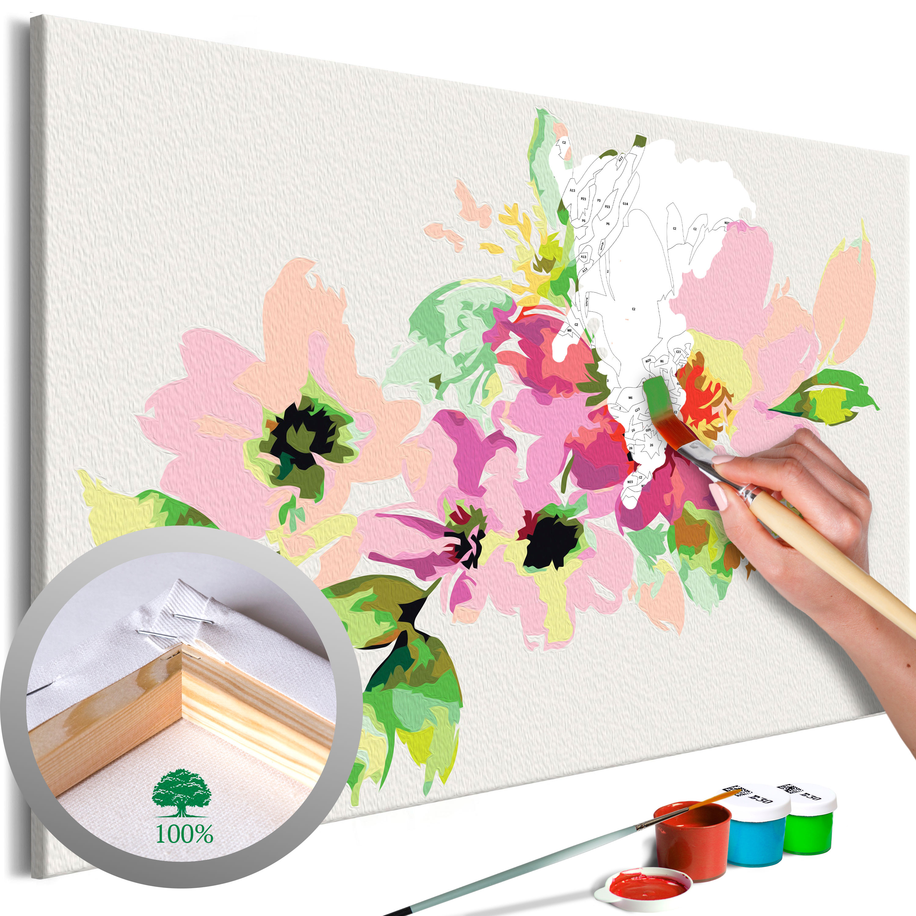 Quadri da dipingere Sunny Bouquet - Summer Composition of Colorful Flowers  - Set per dipingere con i numeri per gli adulti Bimago