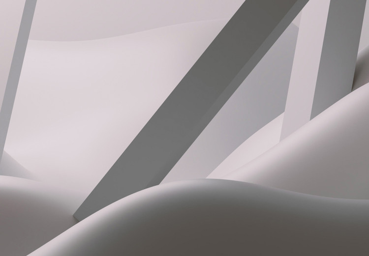 Carta da parati moderna Cinture e cerchi di consapevolezza - astrazione geometrica 3D modernista con una sfera su uno sfondo nei toni del grigio e del rame 134637 additionalImage 4