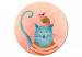 Quadro rotondo Good Friends - Fairy-Tale Kitten in a Blue Sweater 148657