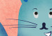 Quadro rotondo Good Friends - Fairy-Tale Kitten in a Blue Sweater 148657 additionalThumb 4