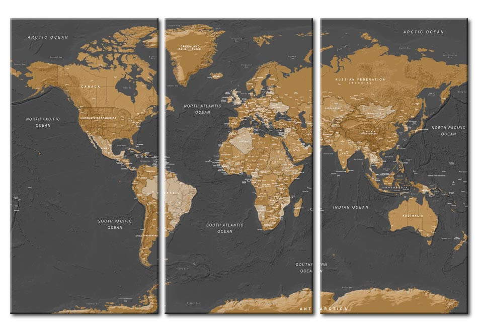 Stampa su tela World Map: Modern Aesthetics - Mappe del mondo - Quadri