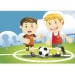 Carta da parati Calciatori - ragazzi che giocano a calcio su campo verde per bambini 61197 additionalThumb 3