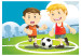 Carta da parati Calciatori - ragazzi che giocano a calcio su campo verde per bambini 61197 additionalThumb 1