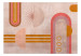 Carta da parati Geometria astronomica - ruote, archi, emisfero, strisce su sfondo rosa 135808 additionalThumb 1