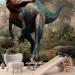 Carta da parati moderna Tirannosauro a caccia - dinosauro nella giungla con alberi per bambini 142748 additionalThumb 6