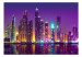Carta da parati Notti viola a Dubai - Panorama con grattacieli e riflesso nell'acqua 90558 additionalThumb 1