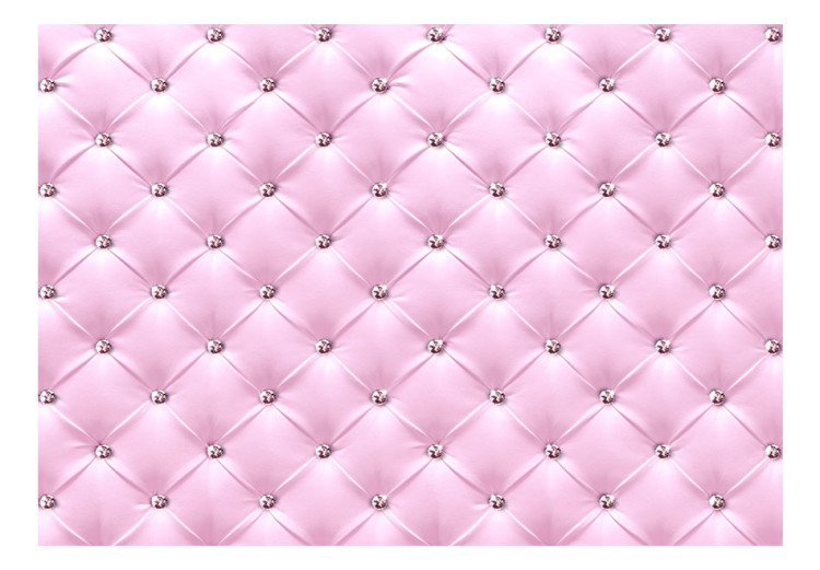 Carta da parati moderna Dama rosa - tessitura di pelle rosa, trapuntato e con diamanti 89968 additionalImage 1