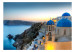 Carta da parati moderna Santorini durante il tramonto - paesaggio marino greco con architettura 136088 additionalThumb 1