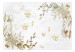Carta da parati moderna Incisione dorata - modello floreale dorato su sfondo di color alabastro 138288 additionalThumb 1