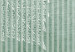 Carta da parati moderna Foglie a strisce - disegno bianco di foglie su sfondo verde a righe 143798 additionalThumb 3