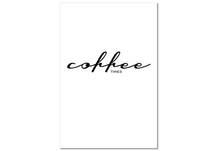 Quadro contemporaneo Tempo di caffè - scritta in bianco e nero Coffee Times  122919