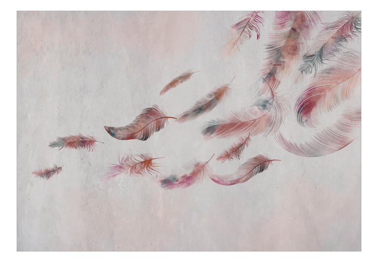 Carta da parati moderna Penna galleggiante nel vento - paesaggio colorato con il tema naturale 137419 additionalImage 1
