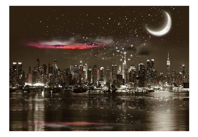 Carta da parati Cielo stellato - spazio notturno sopra l'architettura di New York 62519 additionalImage 1