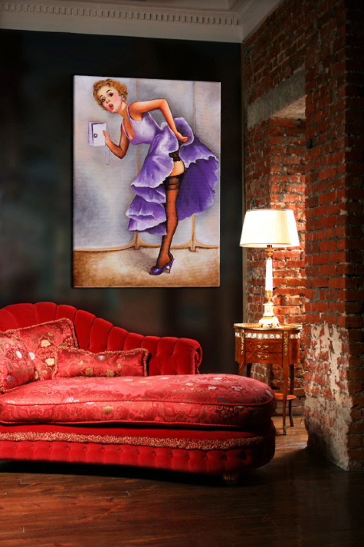 Foto su tela Donna retrò - figura fantasy di donna attraente degli anni 40'  50' - Vintage - Quadri