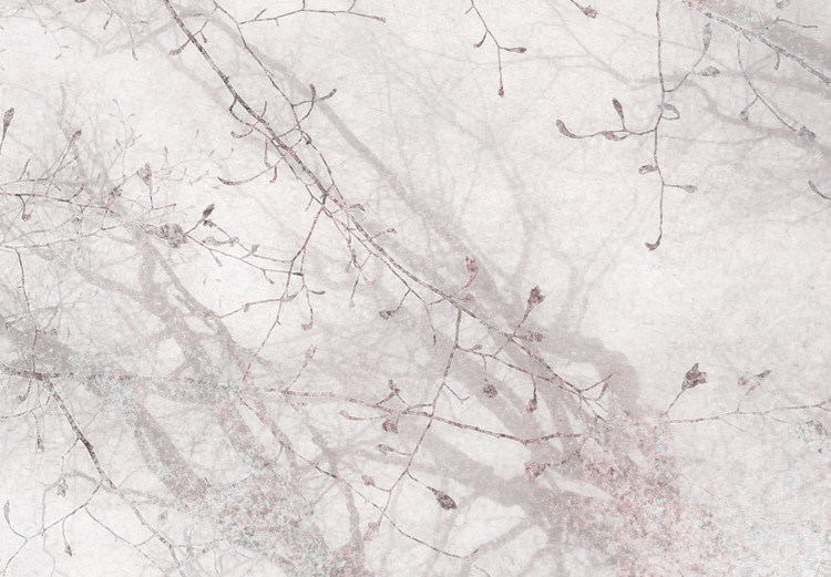 Carta da parati Nebbia - corona di albero in bianco con elementi rosa 143449 additionalImage 3