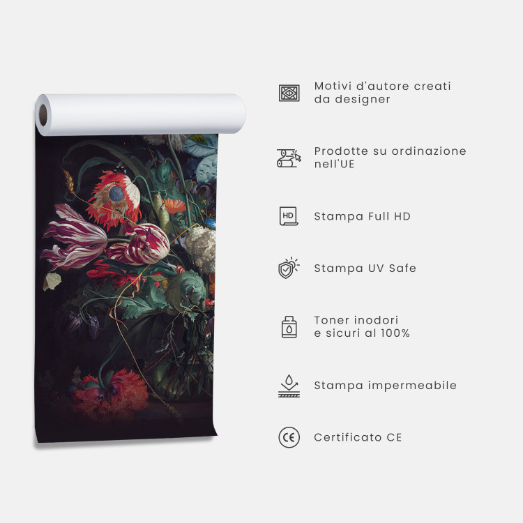 Carta da parati moderna Azalee Blu - primo piano sui petali dei fiori in colori vivaci 60449 additionalImage 4
