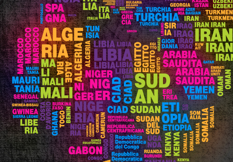 Quadro Mappa del mondo: nomi dei paesi in italiano - Mappe del