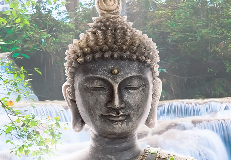 Quadro contemporaneo Buddha and Waterfall (3 Parts) Green 121989 additionalImage 5