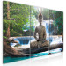 Quadro contemporaneo Buddha and Waterfall (3 Parts) Green 121989 additionalThumb 2